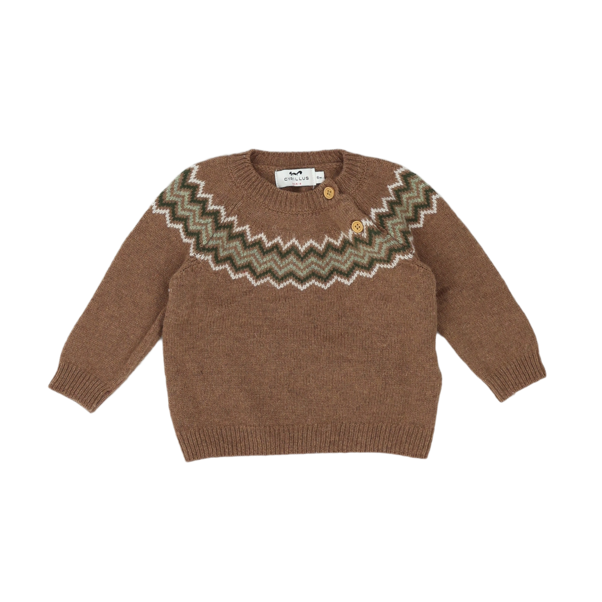 CYRILLUS - PULL - MARRON - 6 MOIS