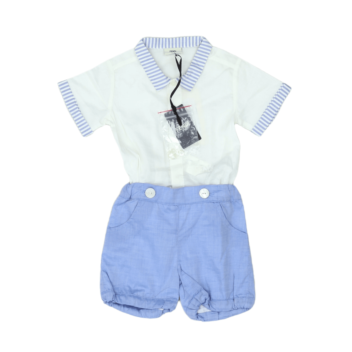 FENDI - COMBISHORT - BLEU, BLANC - 9 MOIS