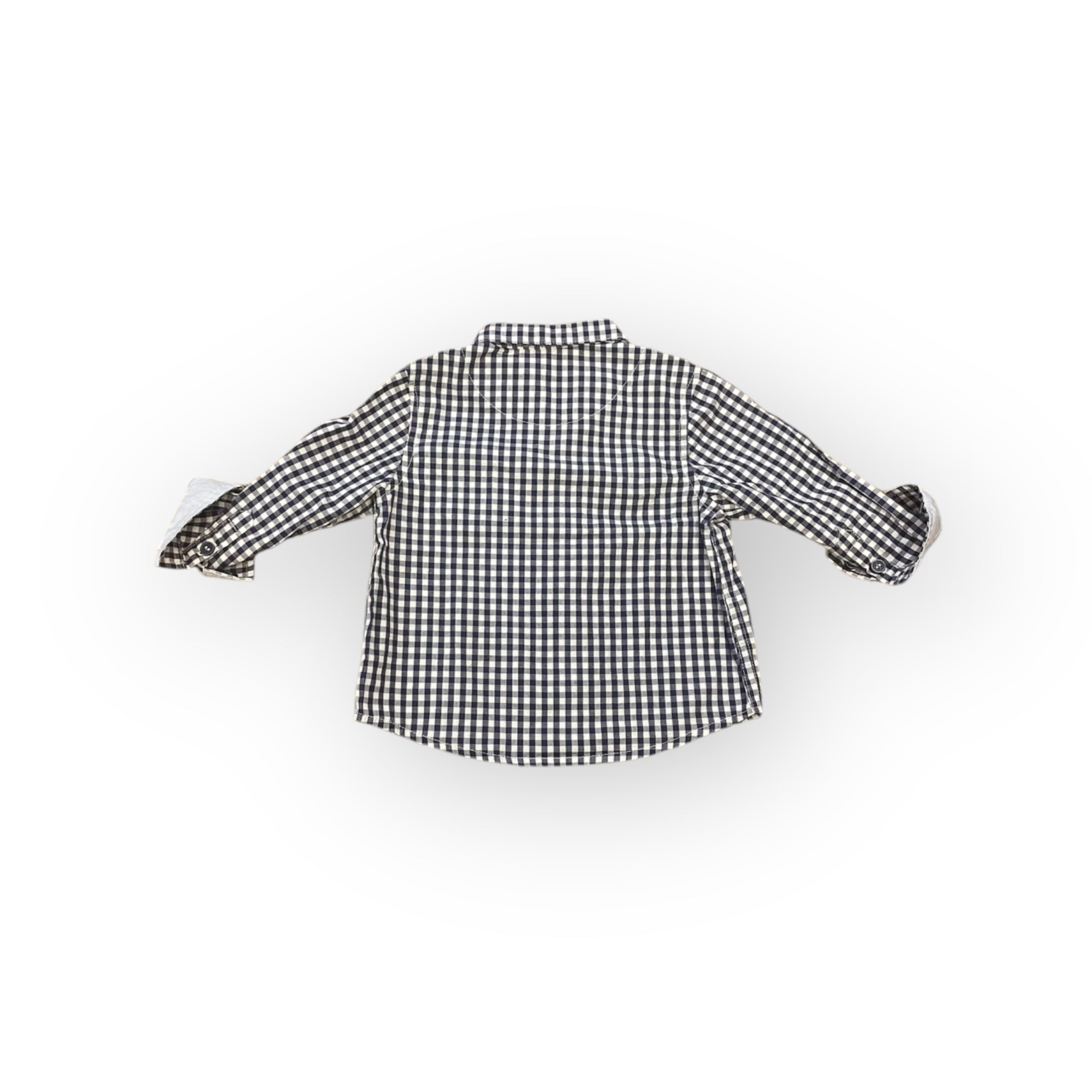 CYRILLUS - WEISSES, SCHWARZES SHIRT - 9 MONATE