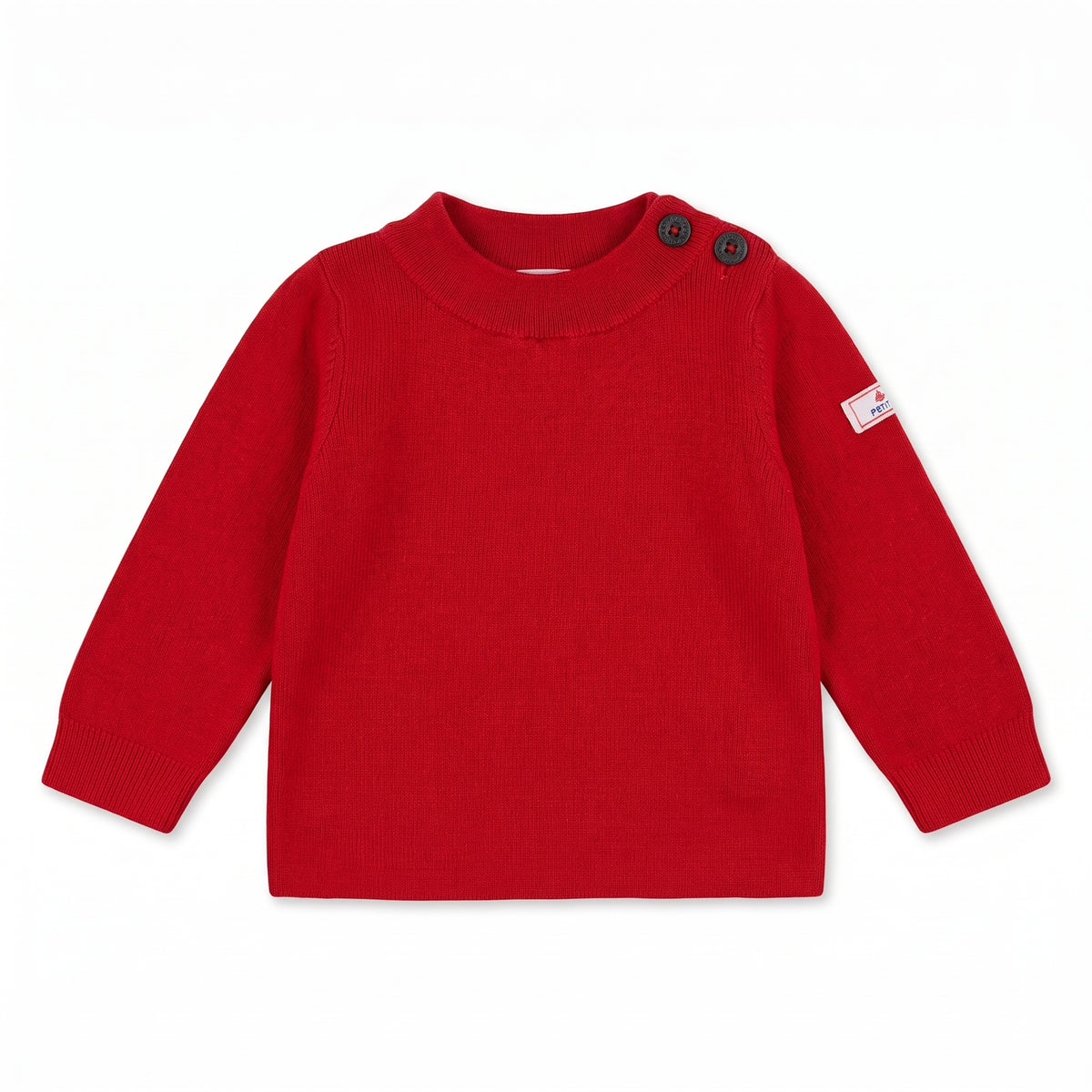 PETIT BATEAU - PULL - ROUGE - 12 MOIS