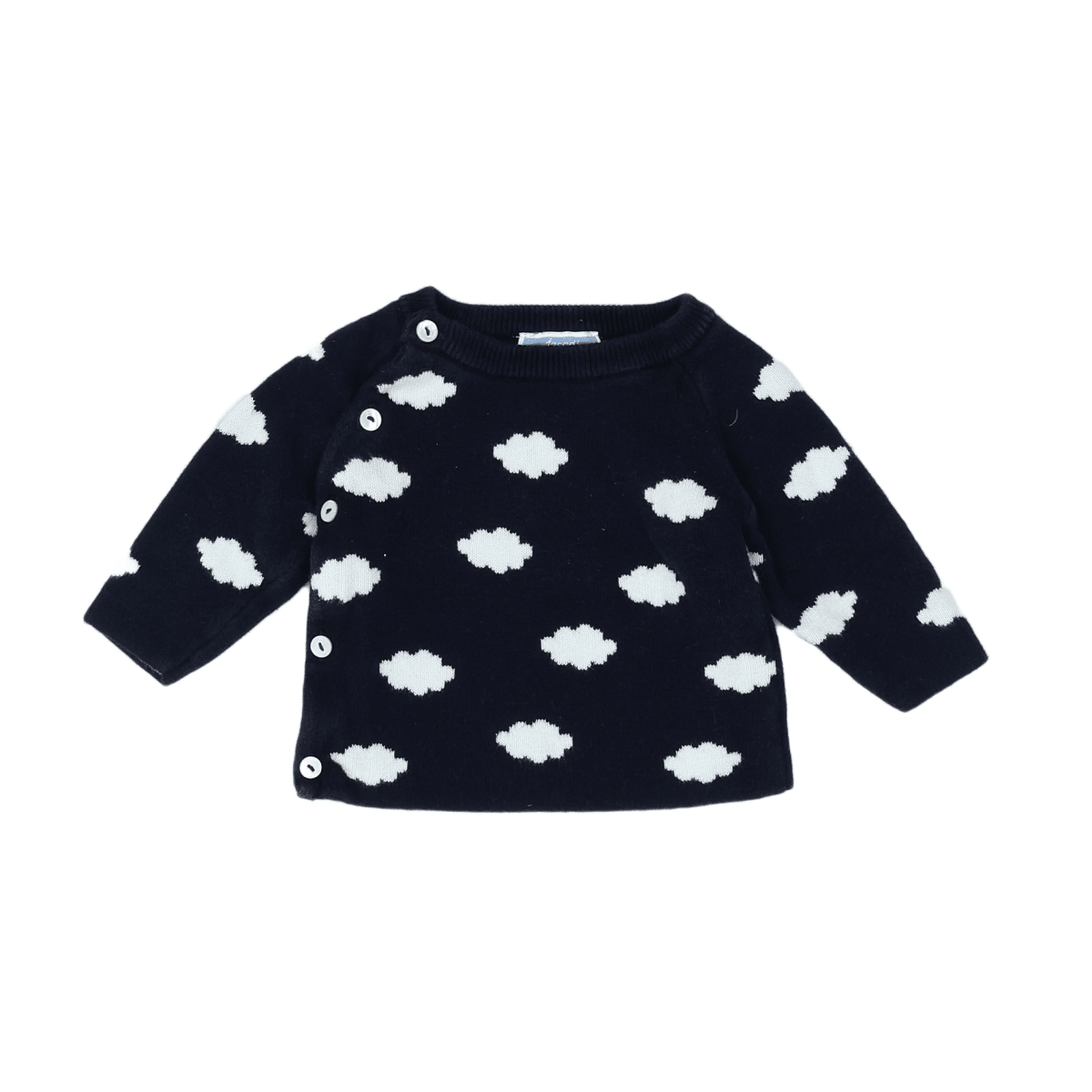 JACADI - PULL - BLEU, BLANC - 3 MOIS