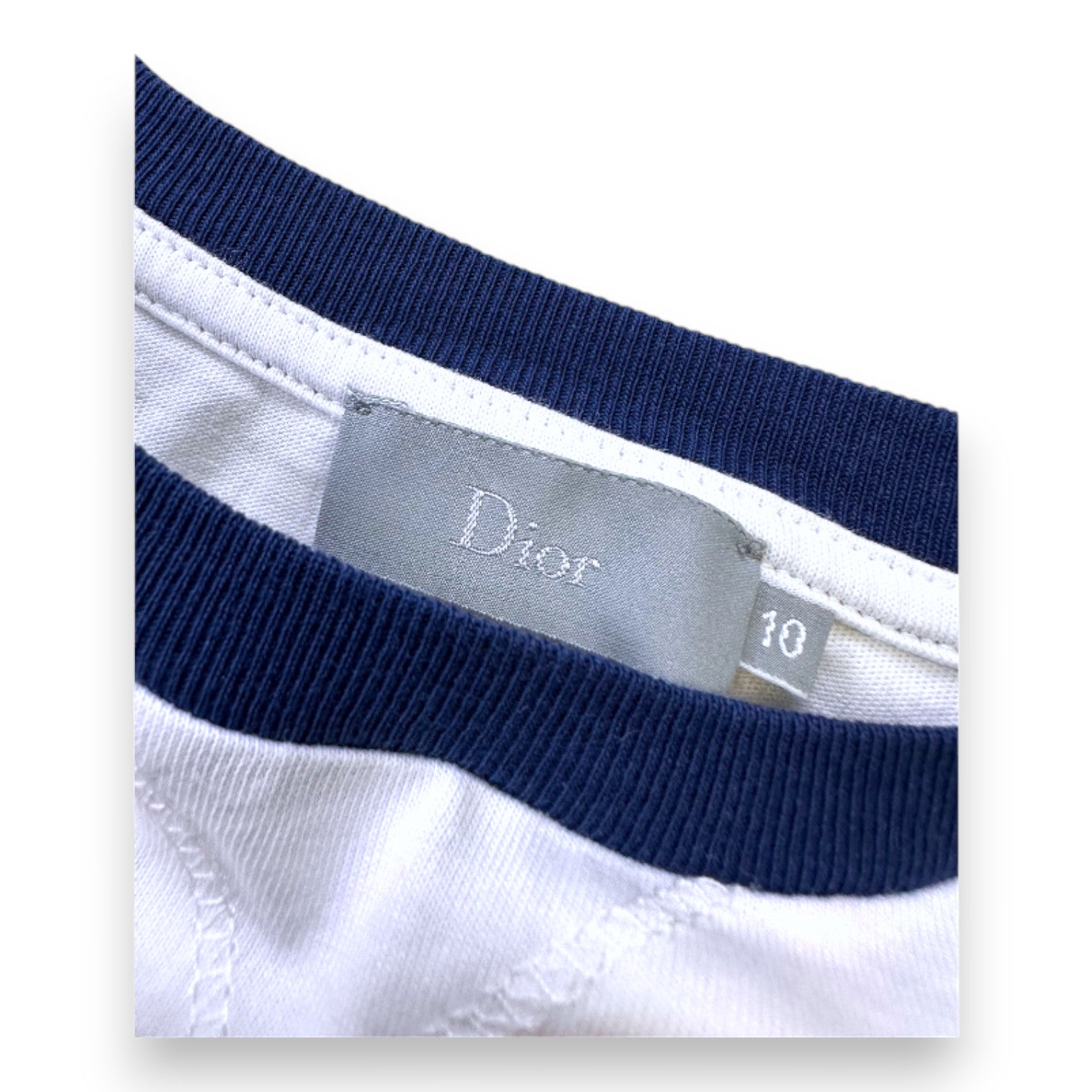 DIOR - WHITE, BLUE T-SHIRT - 10 YEARS