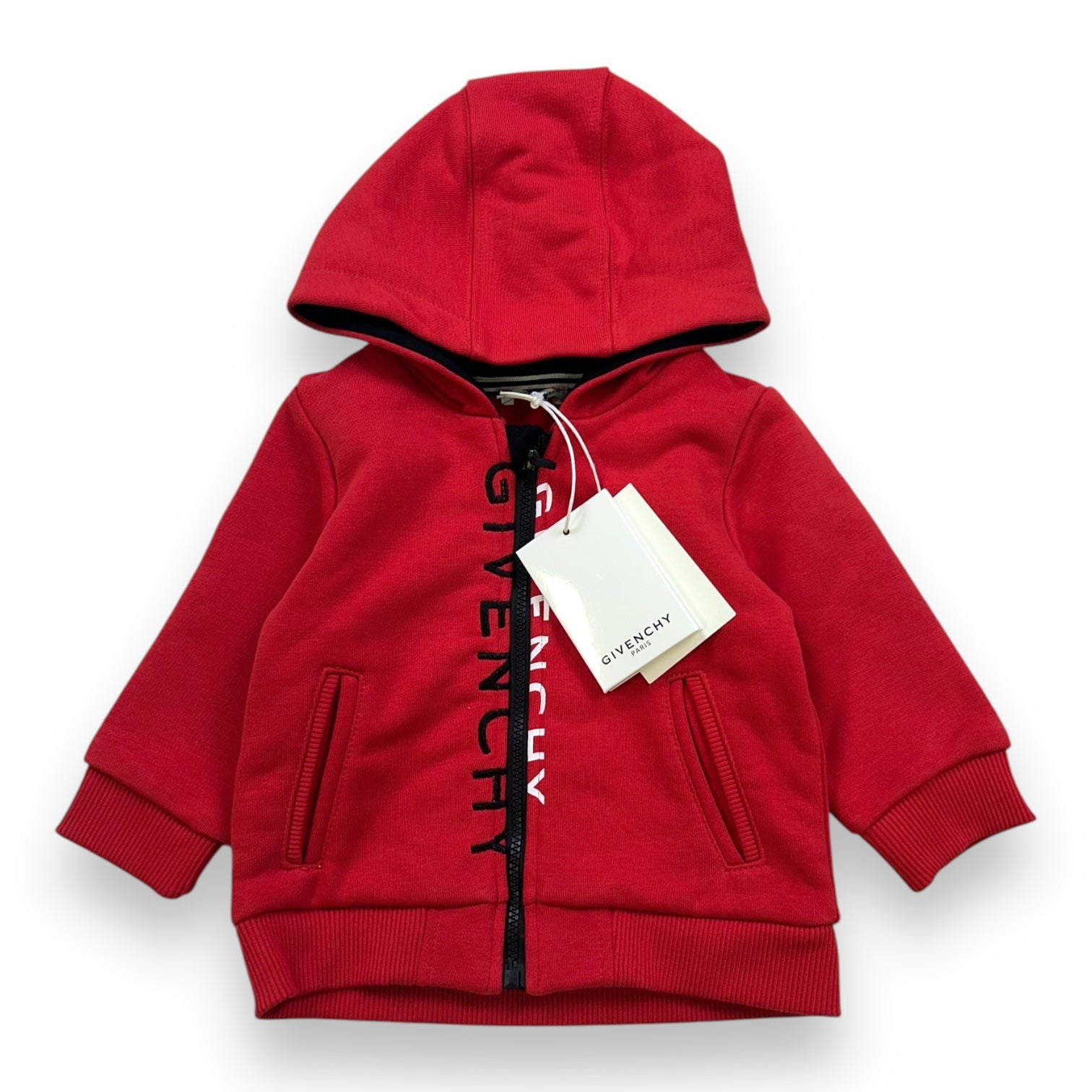 GIVENCHY – SWEATSHIRT – ROT, SCHWARZ – 9 MONATE