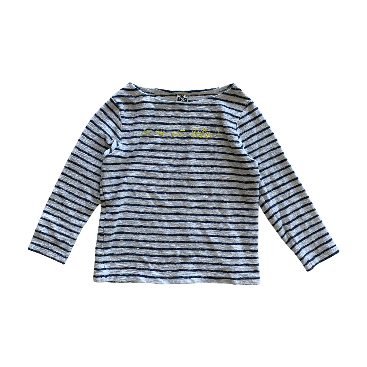 BONTON - T-SHIRT - BLANC, BLEU - 6 ANS