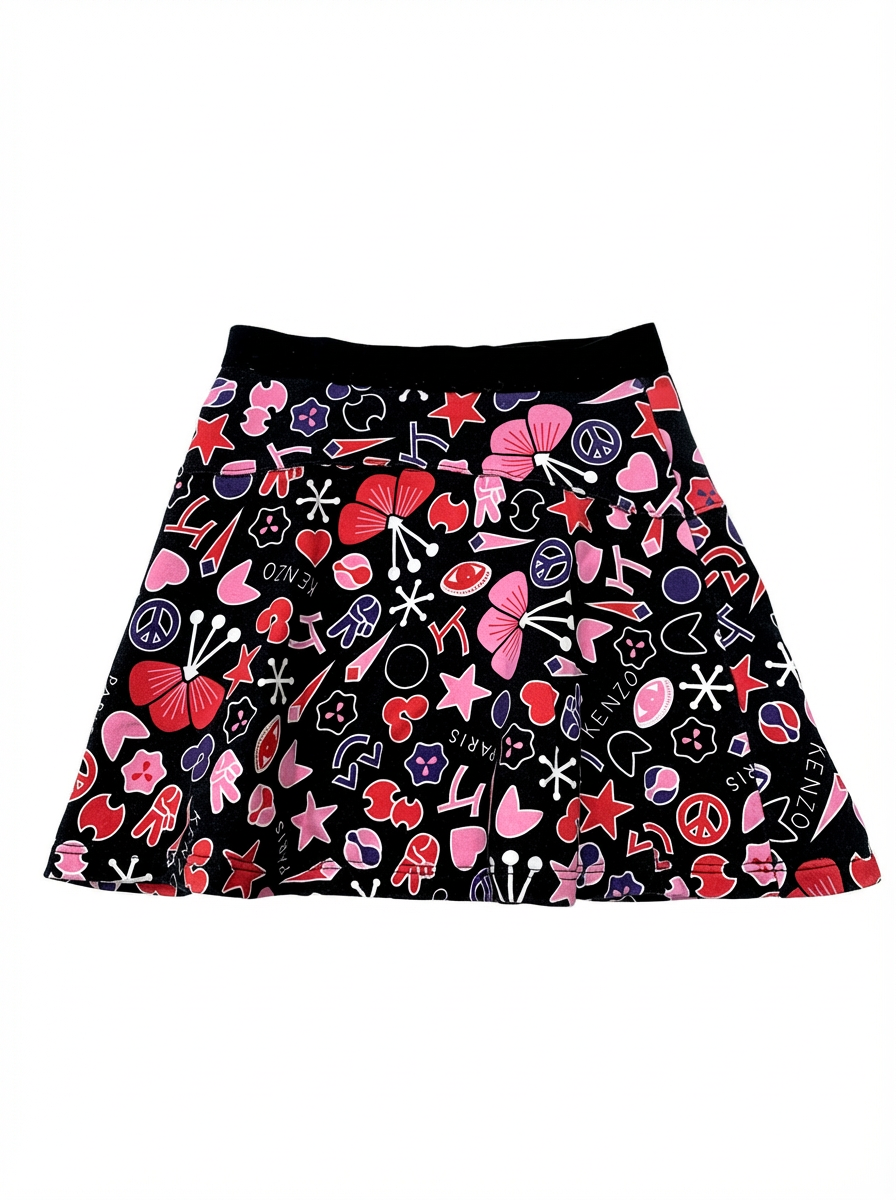 KENZO - JUPE - NOIR, MULTICOLORE - 8 ANS