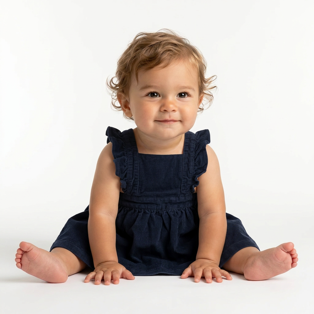 PETIT BATEAU - ROBE - BLEU - 6 MOIS