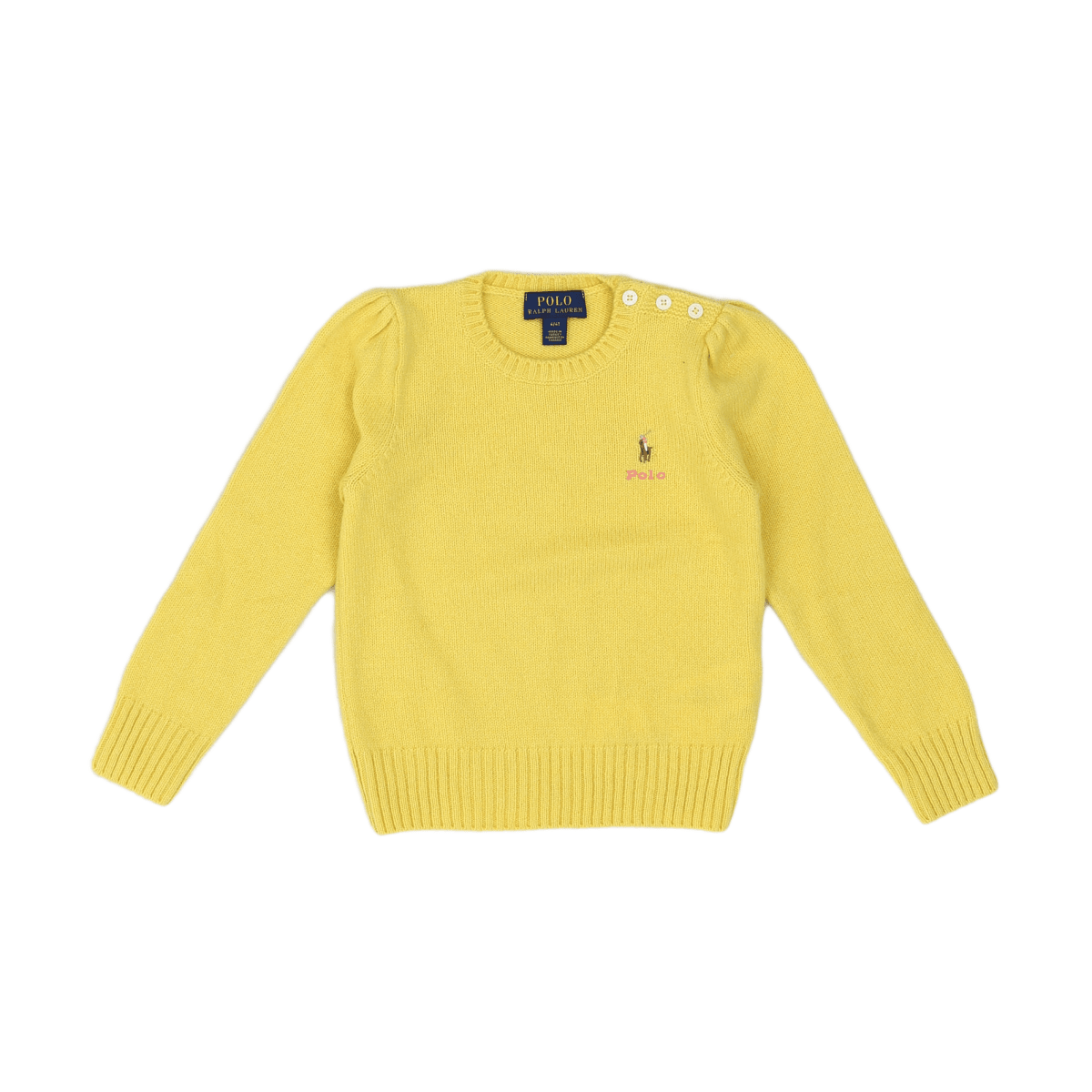 RALPH LAUREN - SWEATER - YELLOW, PINK - 4 YEARS