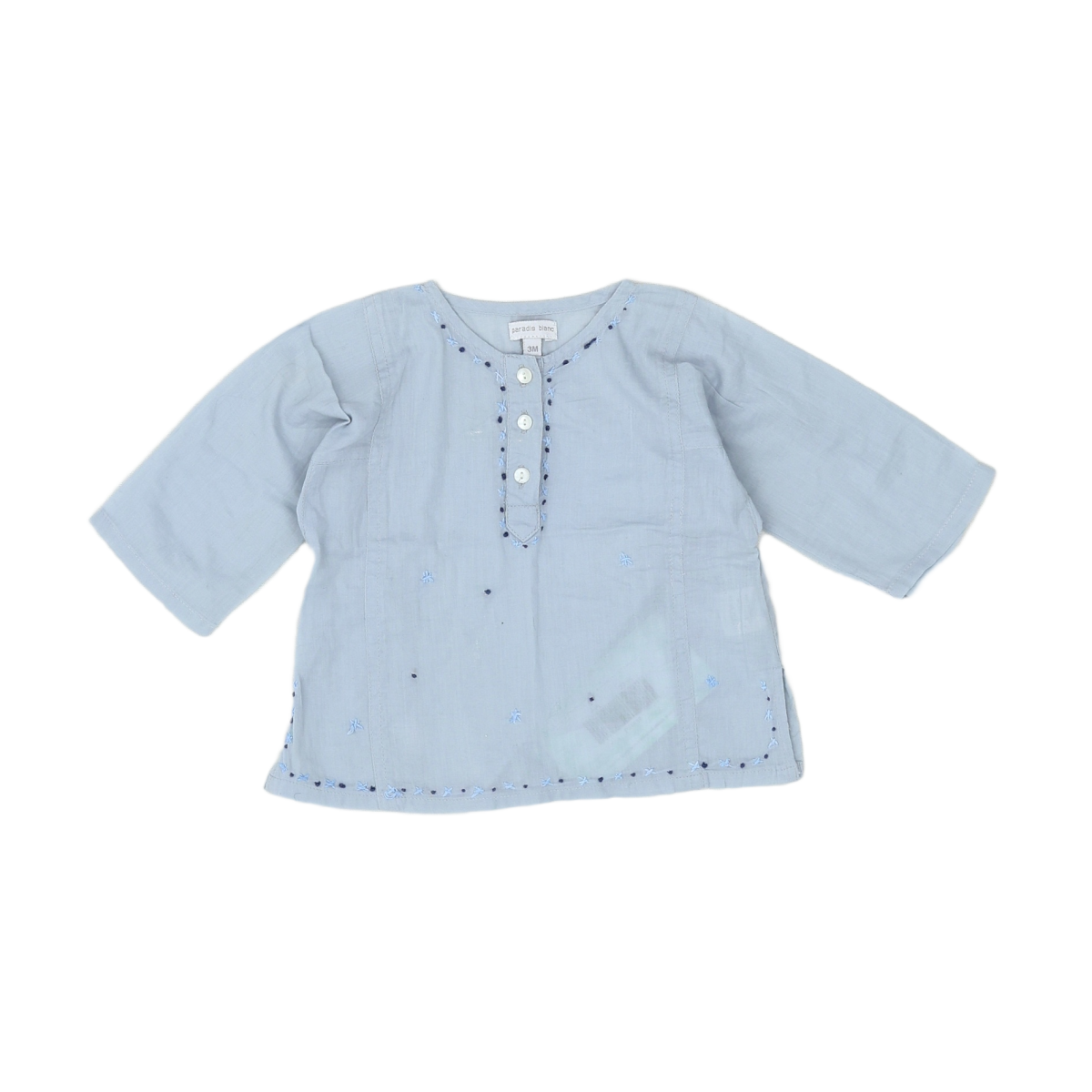 PARADIS BLANC - BLOUSE - BLEU - 3 MOIS