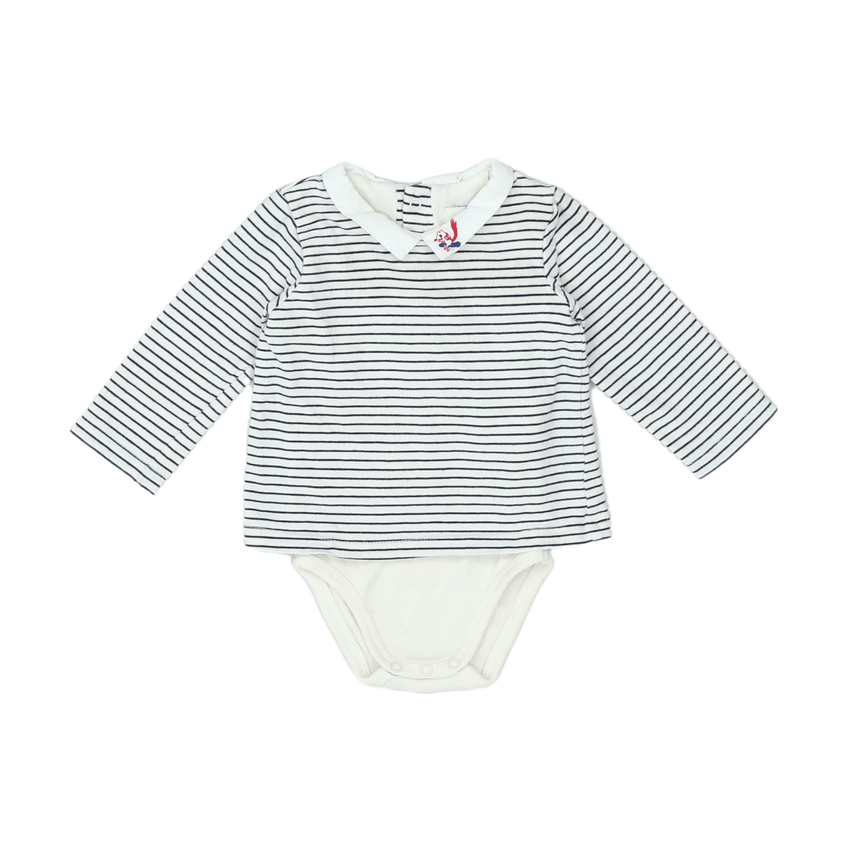 CYRILLUS - T-SHIRT - WEISS, BLAU - 3 MONATE