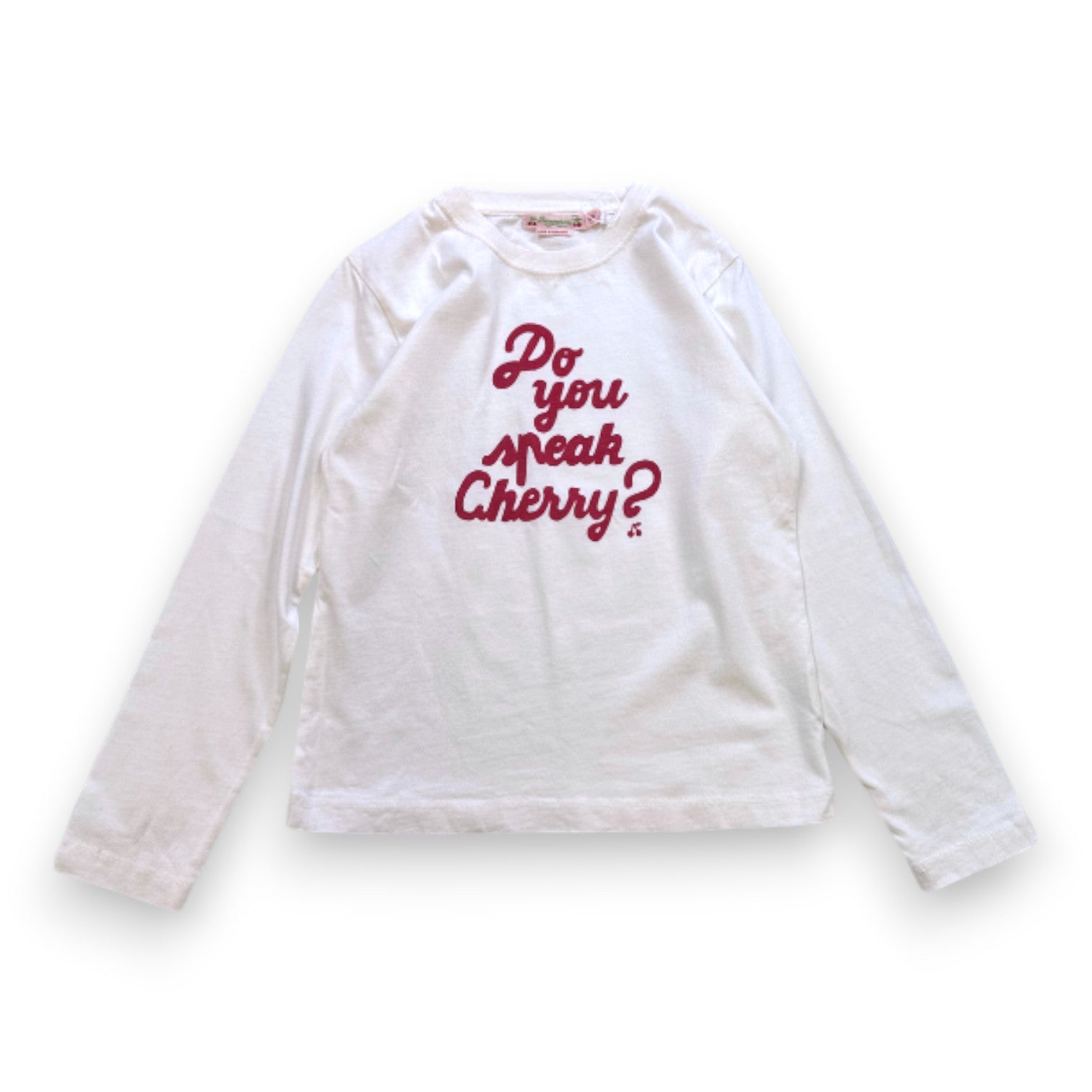 BONPOINT - WEISSES, ROTES T-SHIRT - 8 JAHRE