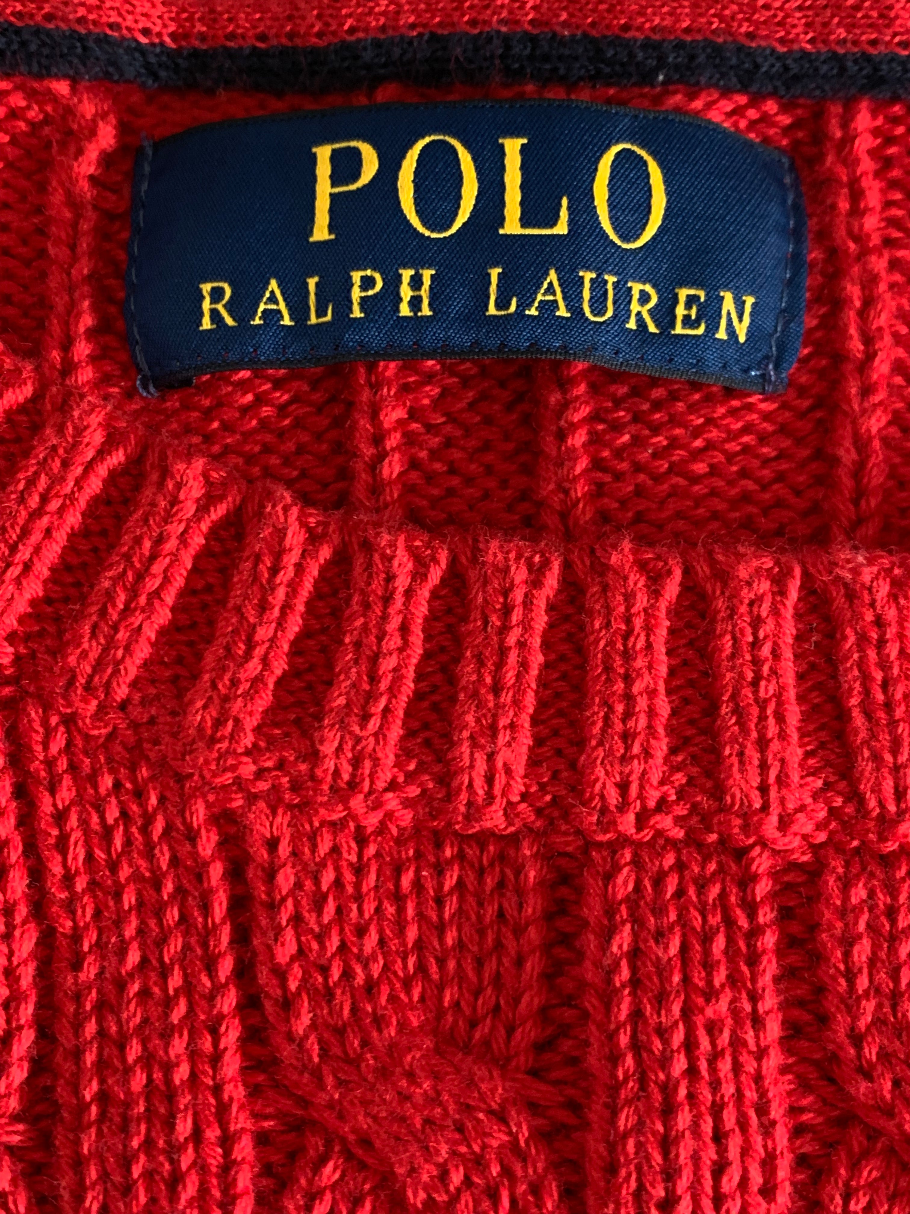 RALPH LAUREN - PULL - ROUGE - 10 ANS