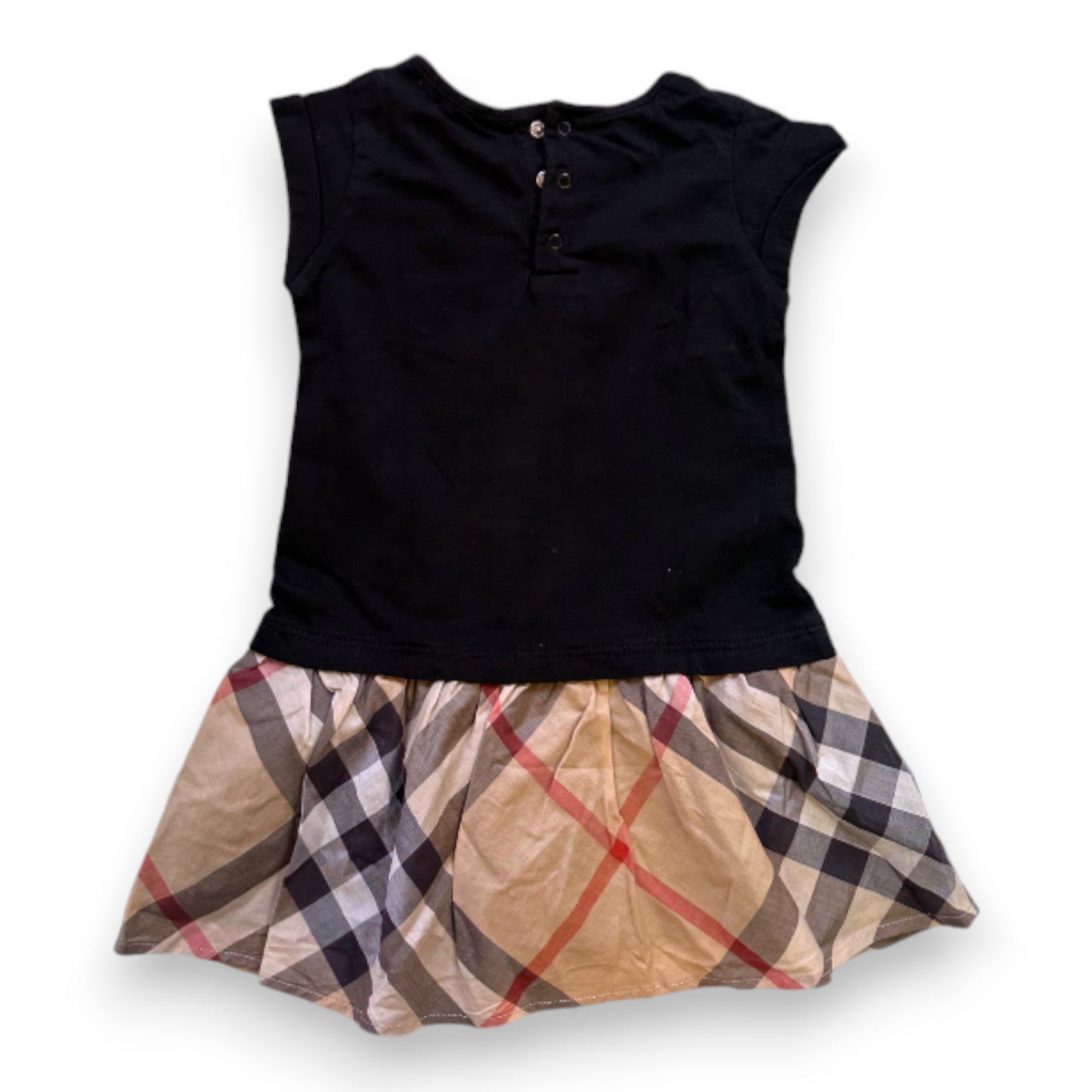 BURBERRY – SCHWARZES, BEIGE KLEID – 12 MONATE