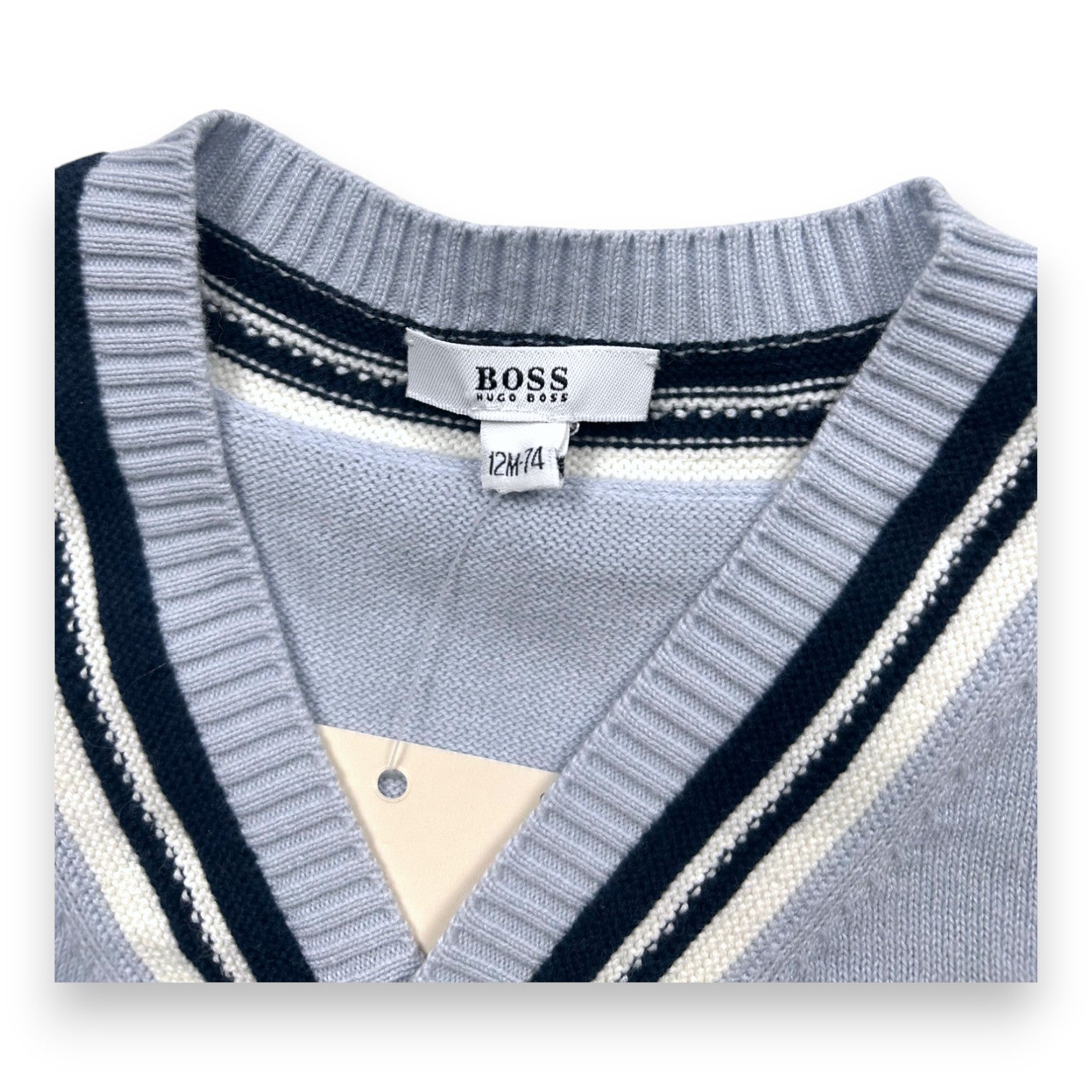 HUGO BOSS - CARDIGAN - BLUE - 12 MONTHS