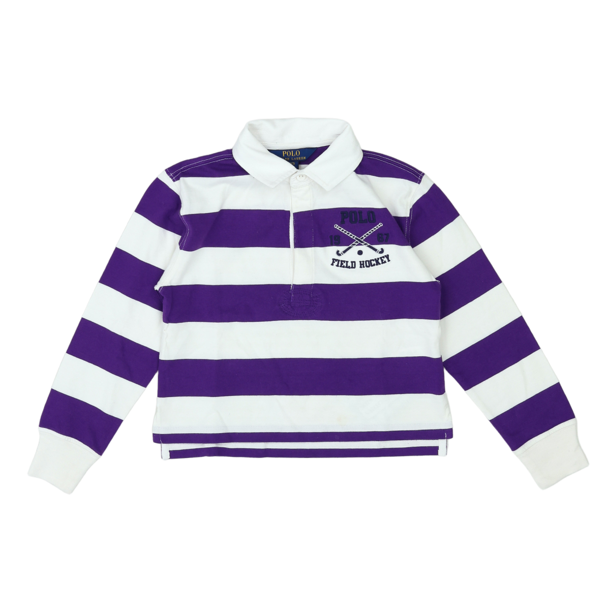 RALPH LAUREN - POLO - VIOLET, BLANC - 7 ANS