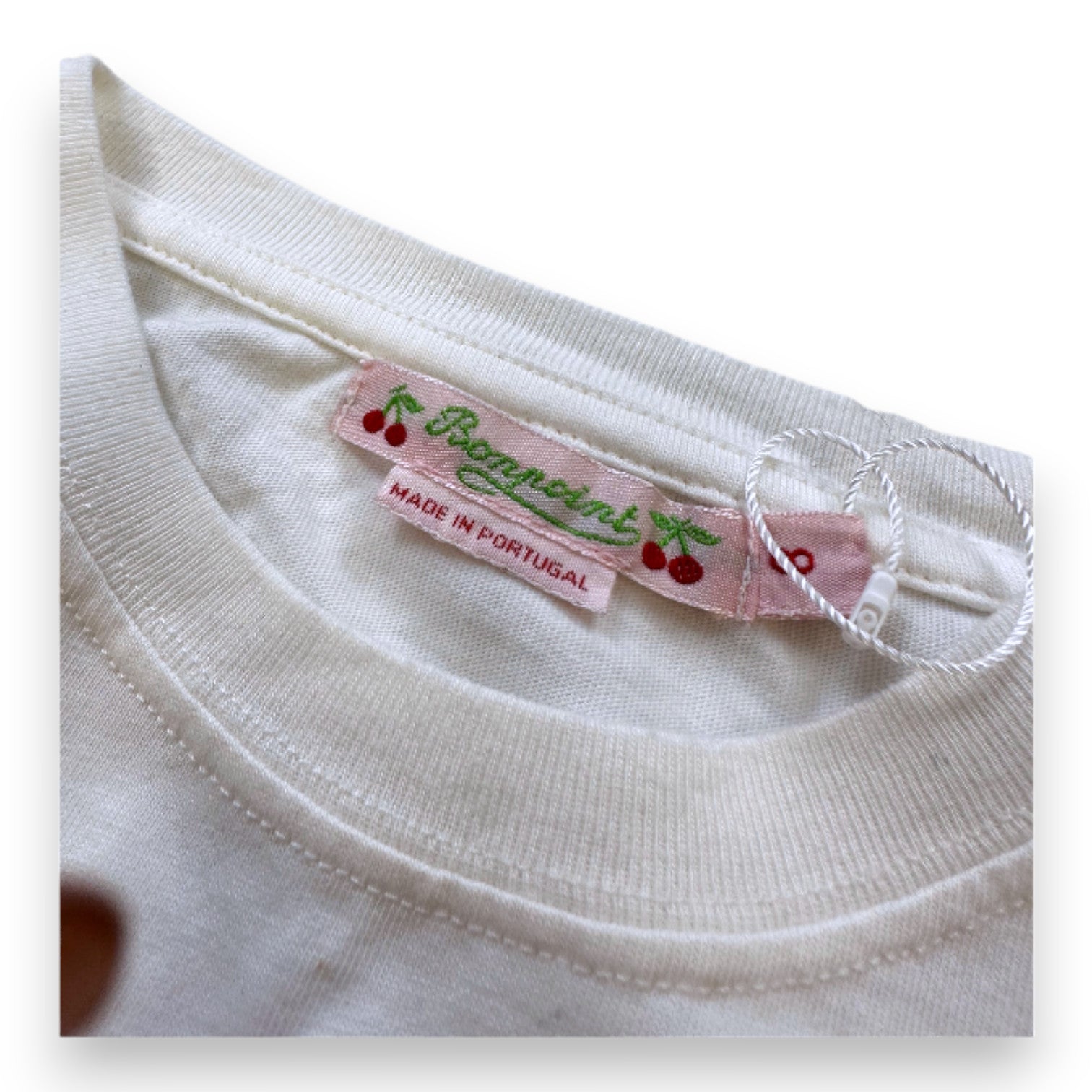 BONPOINT - WHITE, RED T-SHIRT - 8 YEARS