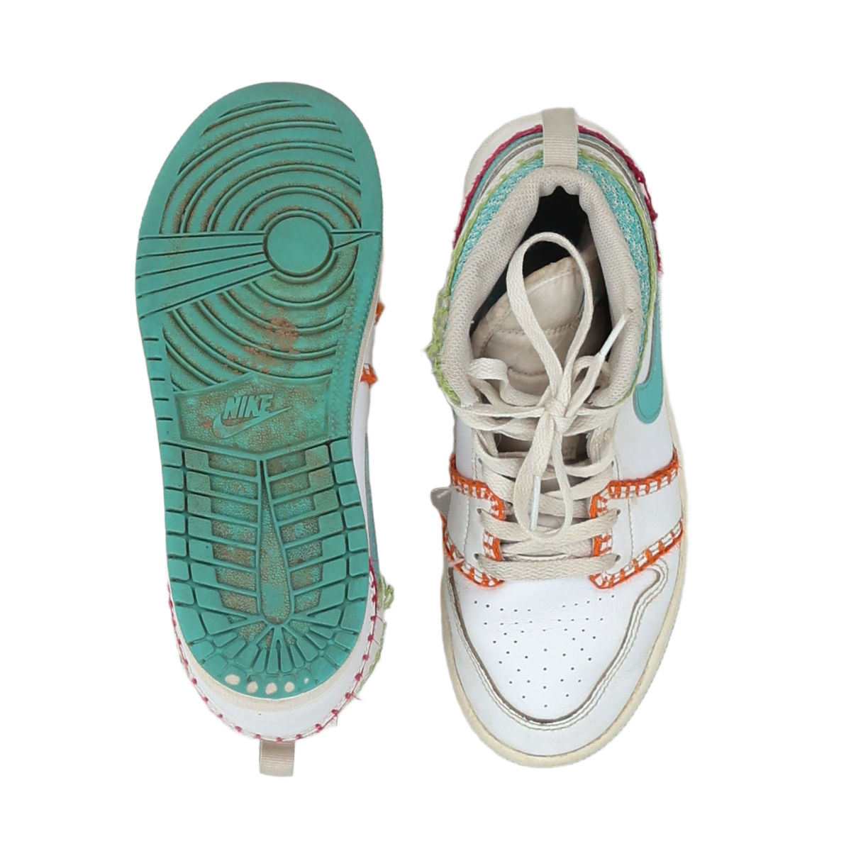NIKE - BASKETS - BLANC, ORANGE - 35