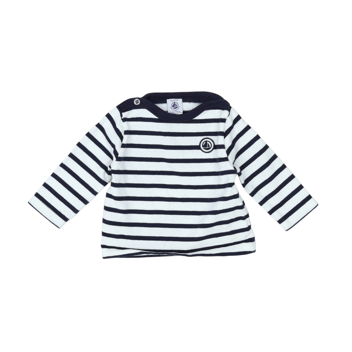 PETIT BATEAU - PULL - BLANC - 6 MOIS