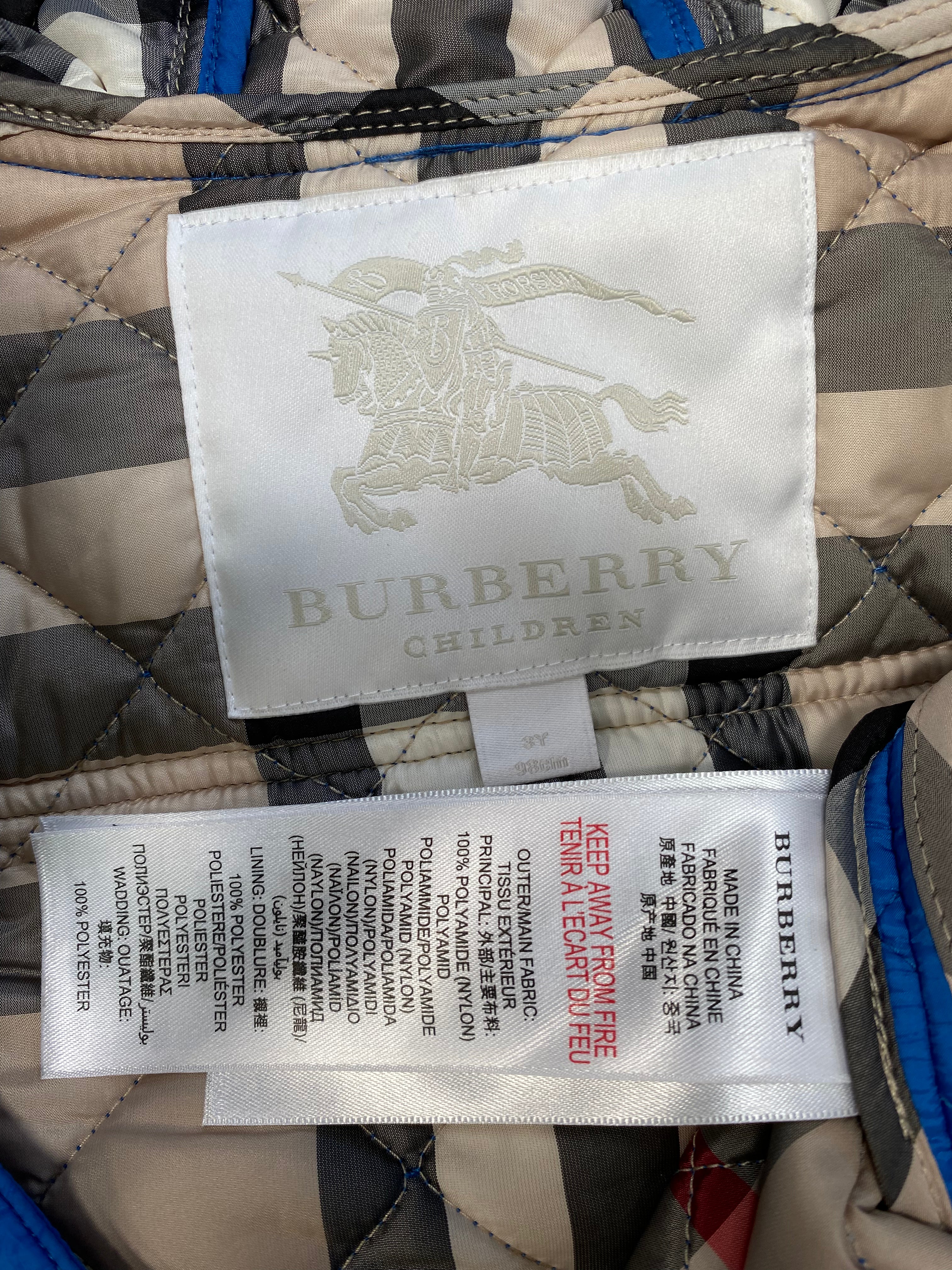 BURBERRY - DOUDOUNE - BLEU - 3 ANS