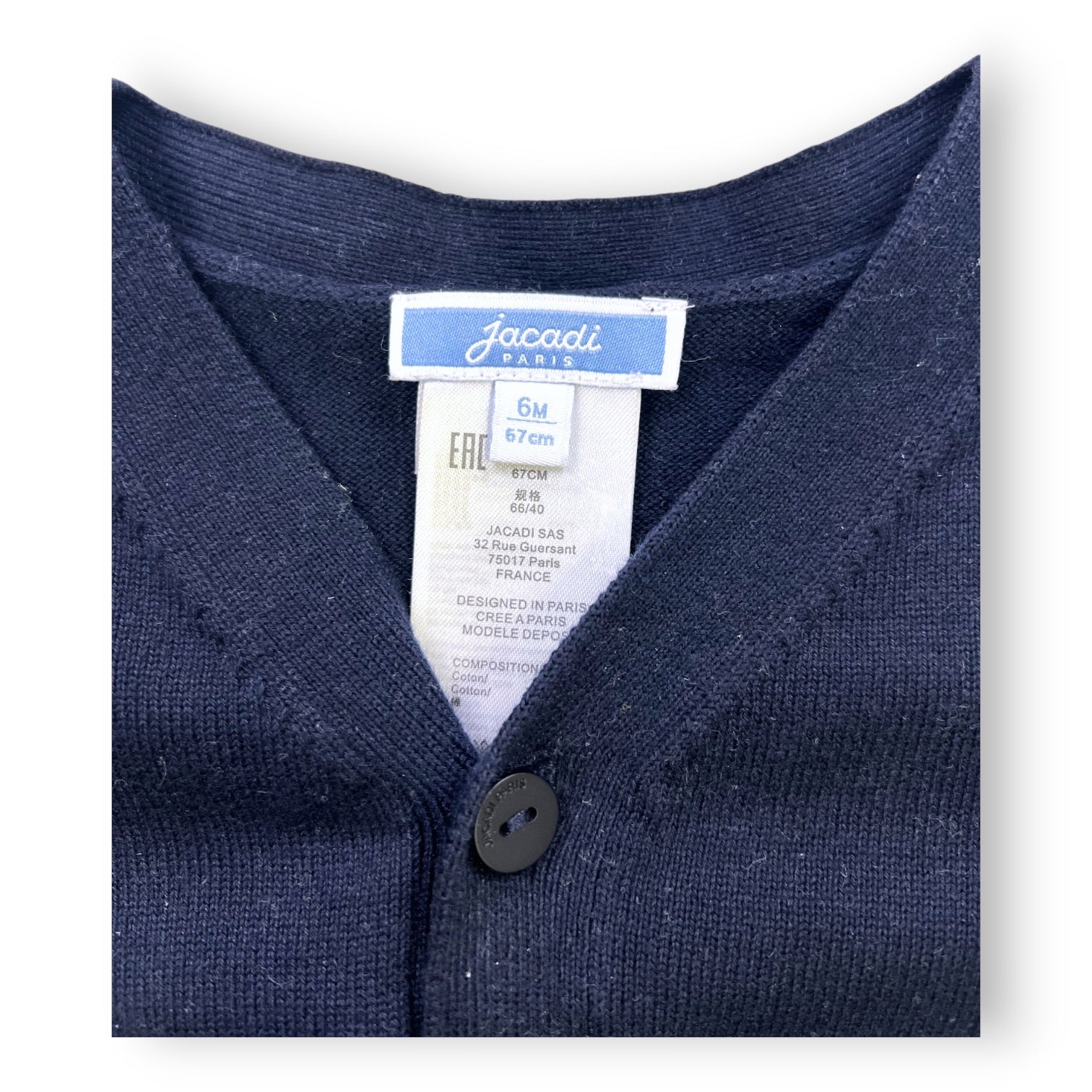 JACADI - CARDIGAN - BLUE - 6 MONTHS