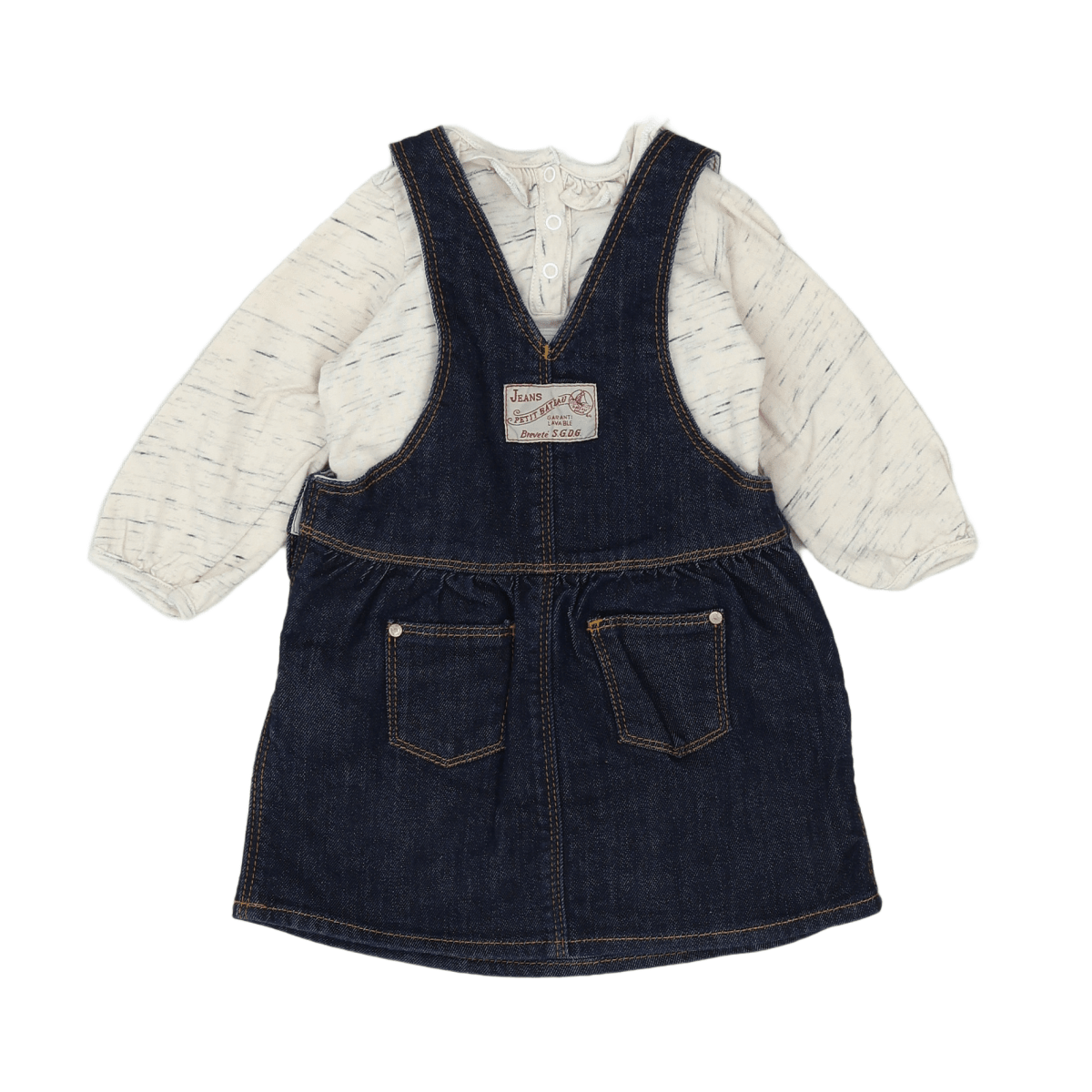 PETIT BATEAU - ENSEMBLE - BLEU, BEIGE - 12 MOIS