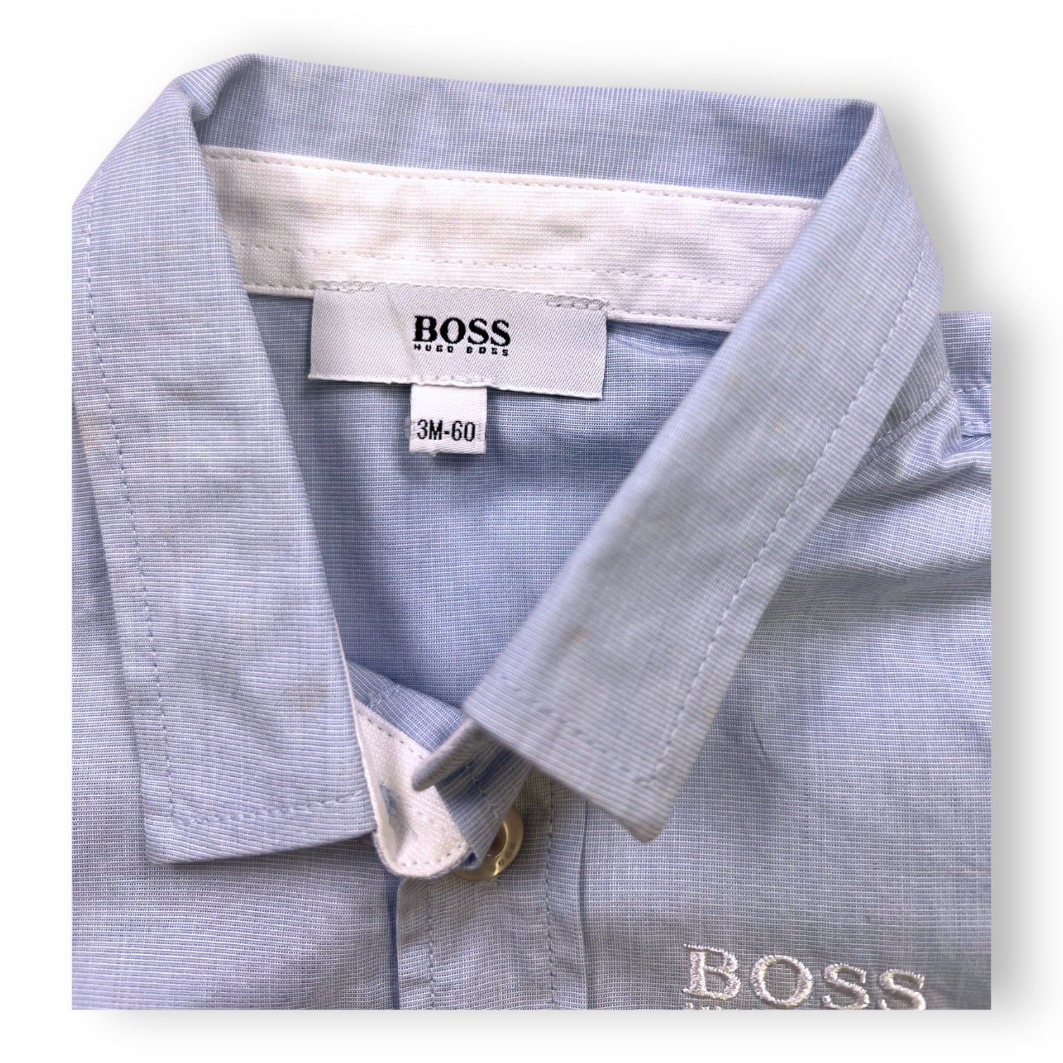 HUGO BOSS - SHIRT - BLUE - 3 MONTHS