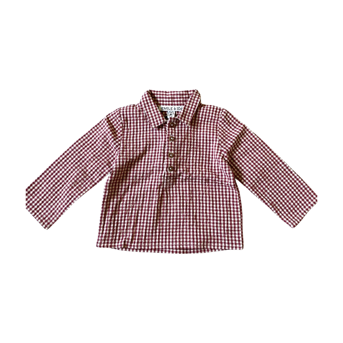 EMILE & IDA - CHEMISE - ROUGE, BEIGE - 6 MOIS