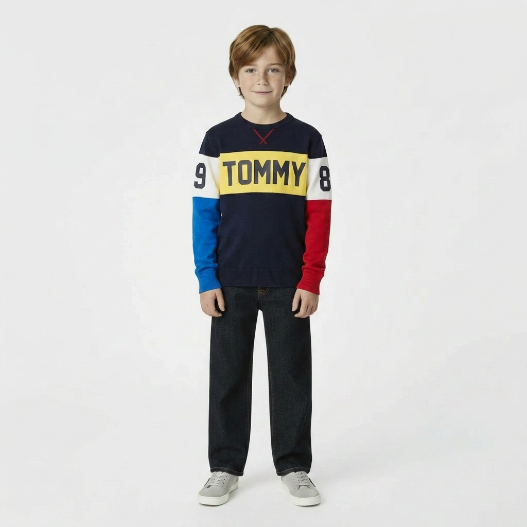 TOMMY HILFIGER - PULL - BLEU - 10 ANS