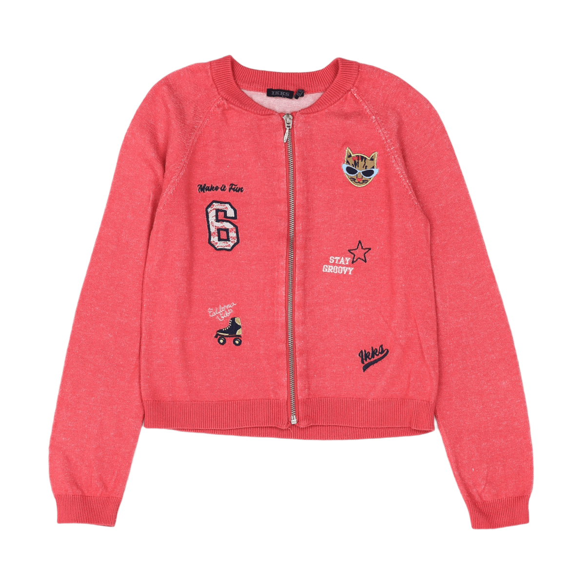 IKKS - STRICKJACKE - ROT - 10 JAHRE