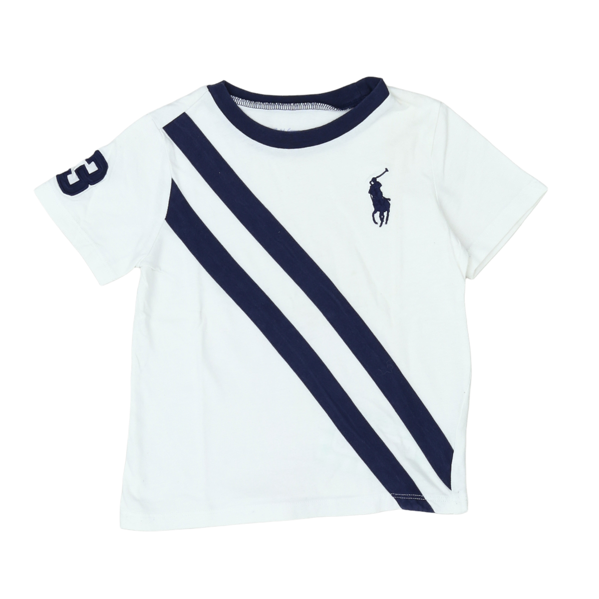 RALPH LAUREN - T-SHIRT - BLANC, BLEU - 24 MOIS
