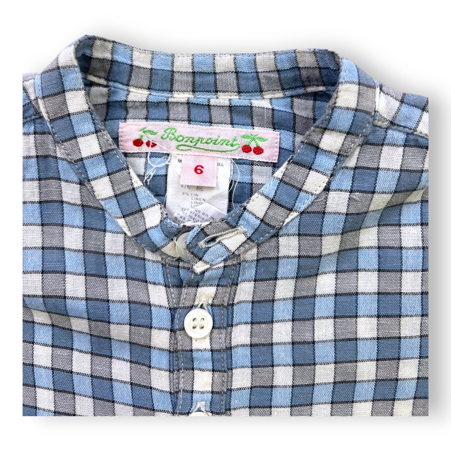 BONPOINT - BLOUSE - BLUE, GREY - 6 MONTHS