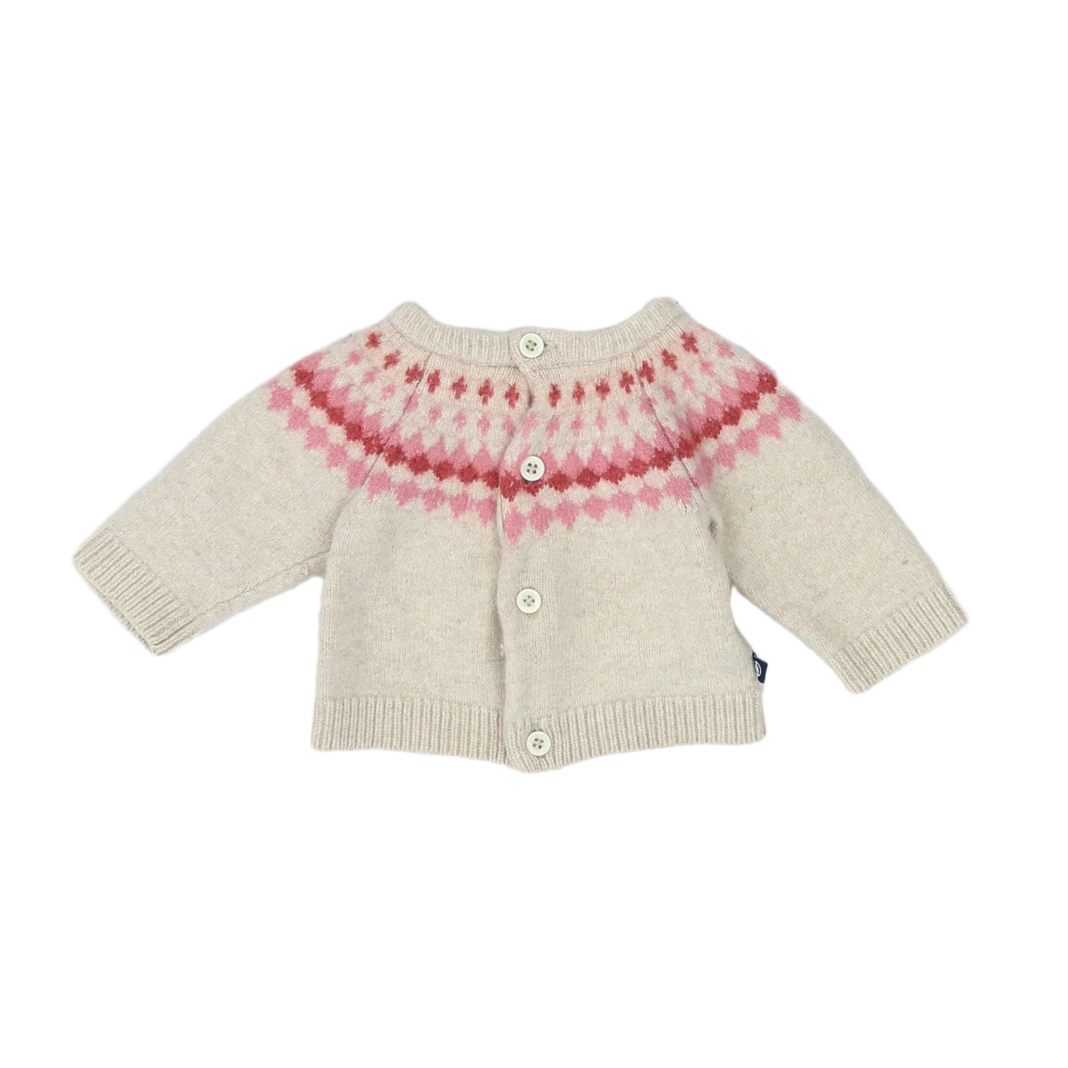 PETIT BATEAU - CARDIGAN - BEIGE, ROSE - 3 MOIS