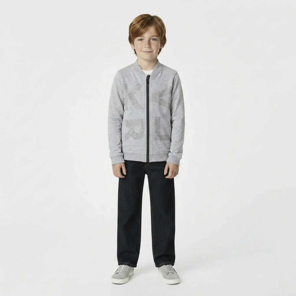 KARL LAGERFELD - CARDIGAN - GRIS - 8 ANS
