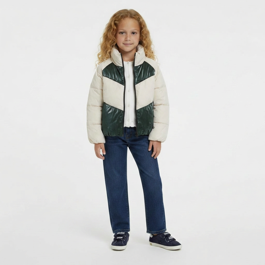BELLEROSE - DOUDOUNE - BEIGE, VERT - 4 ANS