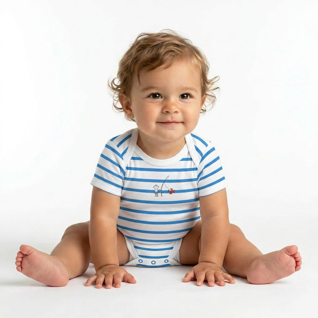 PETIT BATEAU - ENSEMBLE BODY - BLANC, ROUGE - 6 MOIS