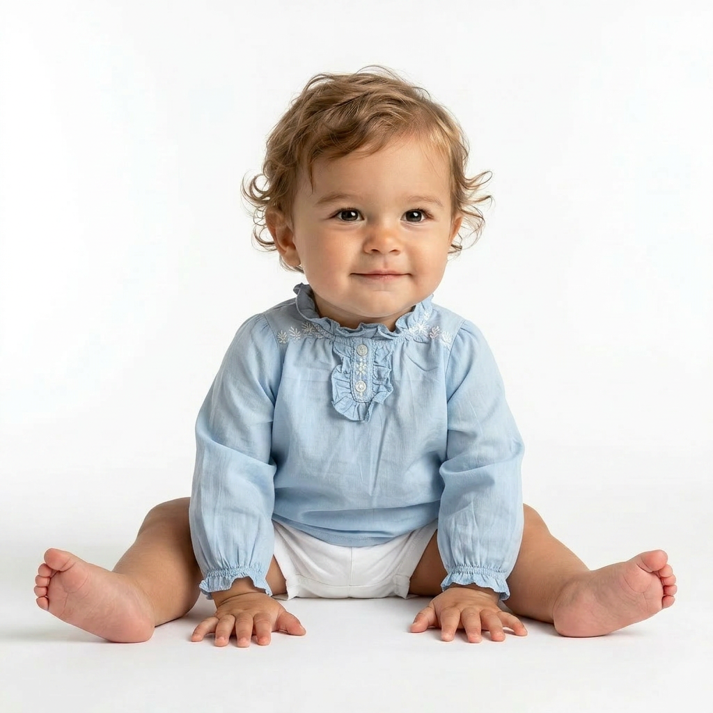 BONPOINT - BLOUSE - BLEU - 6 MOIS