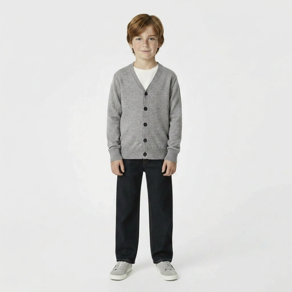 BELLEROSE - CARDIGAN - GRIS, BLEU - 8 ANS