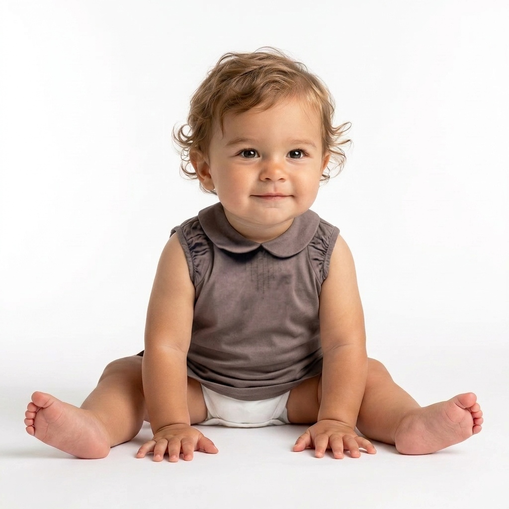 BONPOINT - Robe marron brodée main - 6 mois