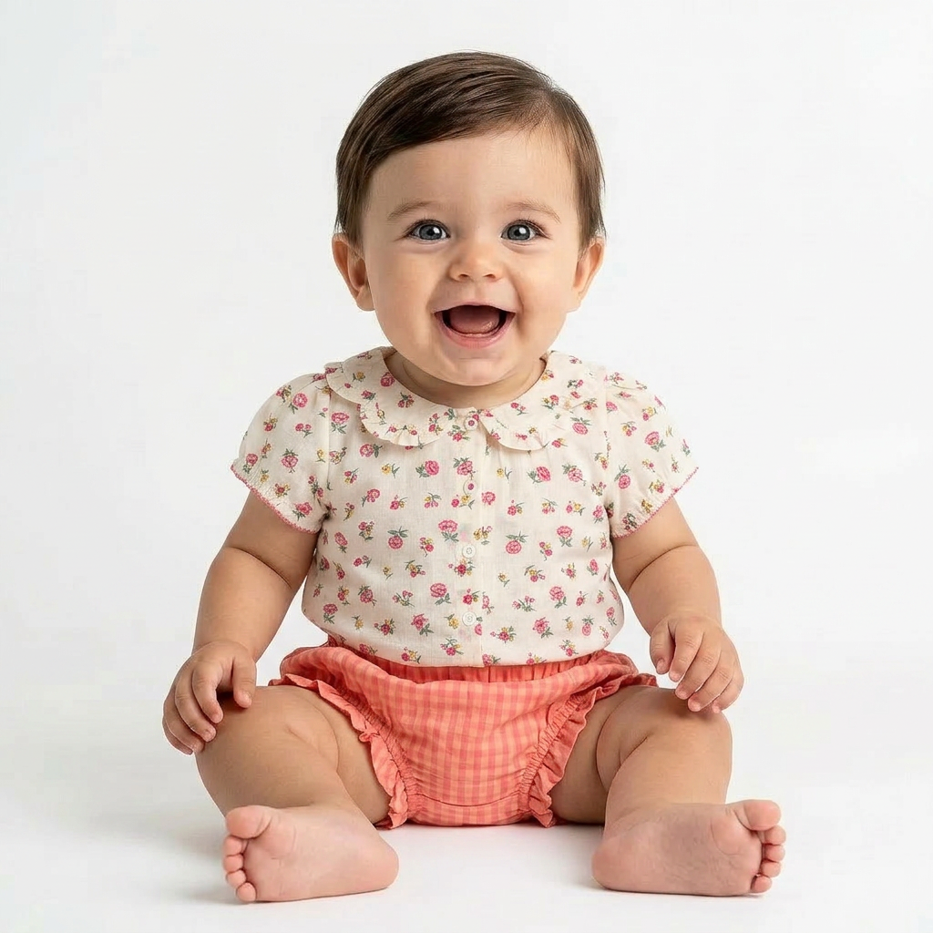 EMILE & IDA - ENSEMBLE - BEIGE, ROSE - 6 MOIS