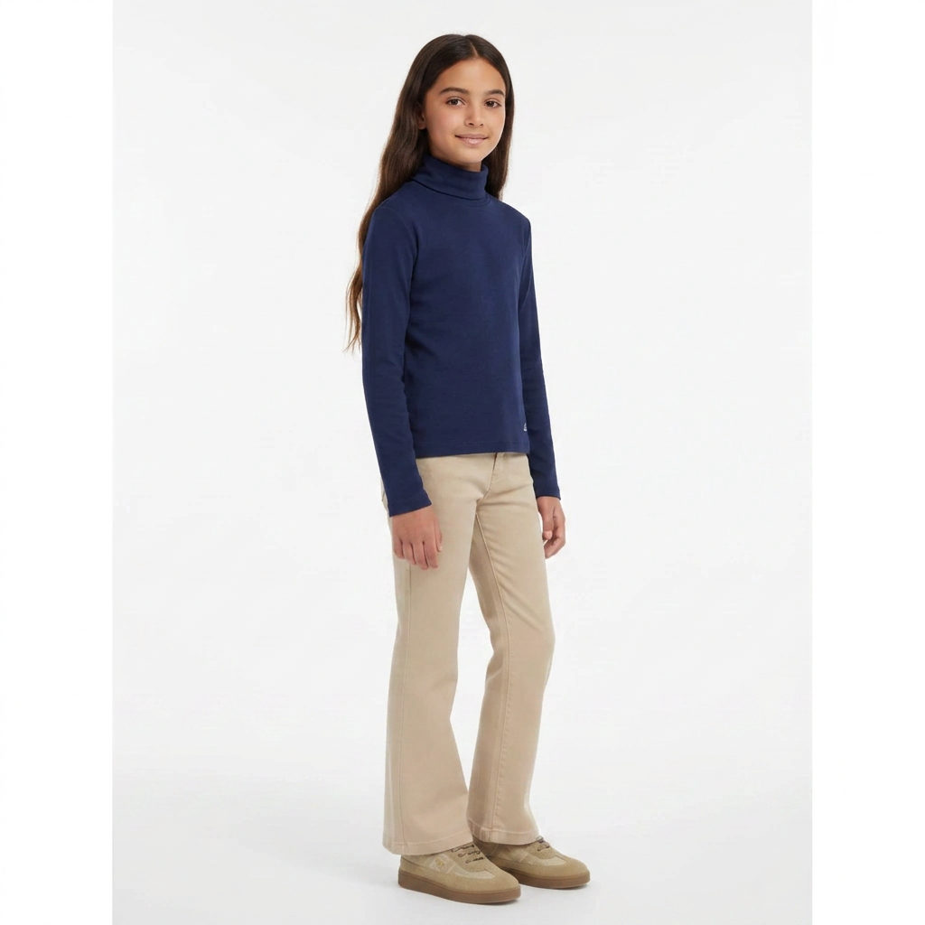 PETIT BATEAU - Navy blue long-sleeved t-shirt - 10 years