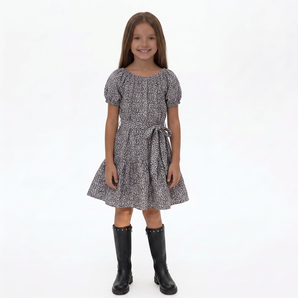 TOCOTO VINTAGE - Robe léopard - 8 ans