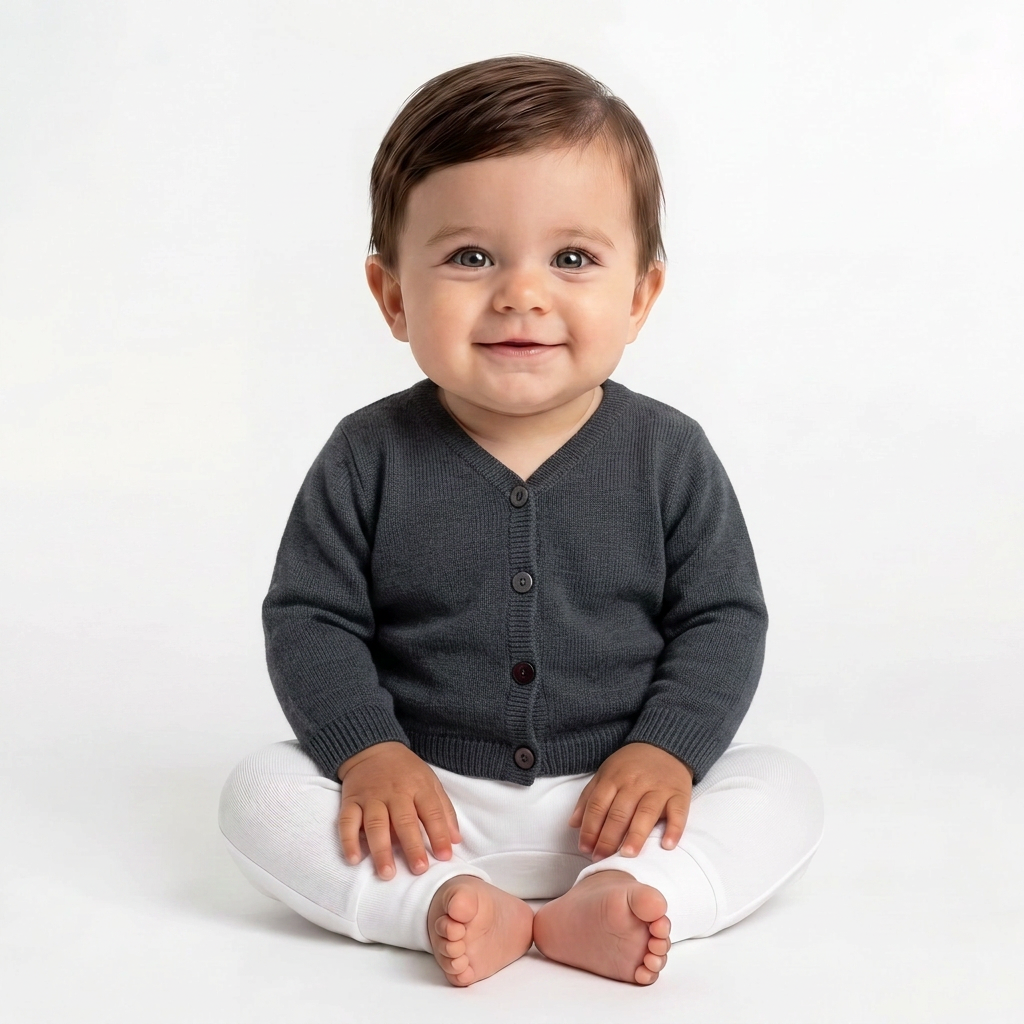 BONTON - Cardigan gris en laine - 18 mois