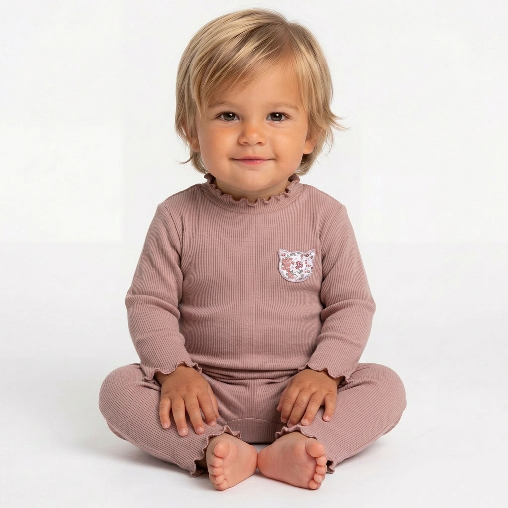 TEDDY & MINOU - COMBINAISON - ROSE - 1 MOIS