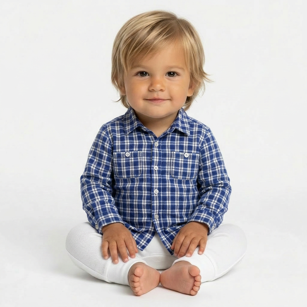 BONPOINT - CHEMISE - BLEU, GRIS - 12 MOIS