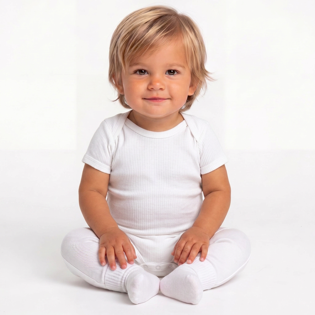 PETIT BATEAU - Weißer Kurzarm-Body - 6 Monate