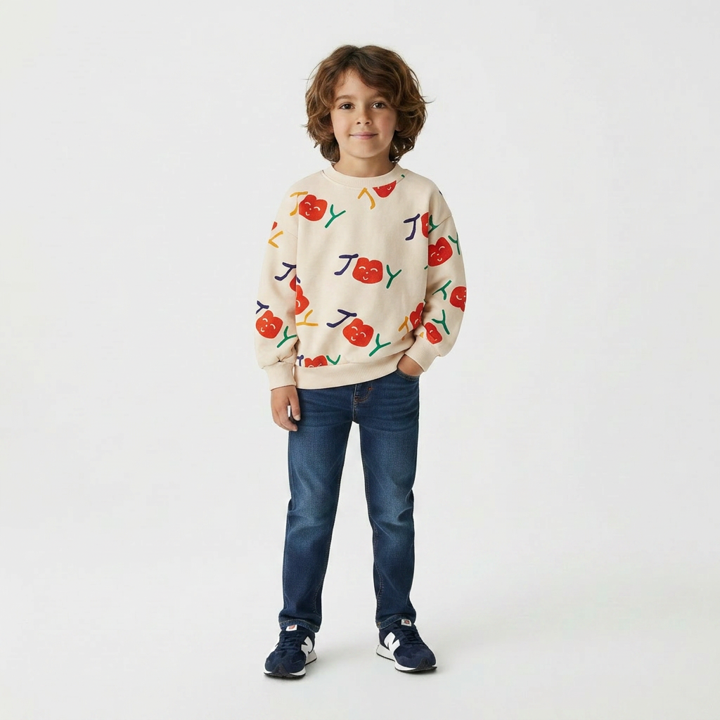 BOBO CHOSES - PULL - BEIGE - 6 ANS