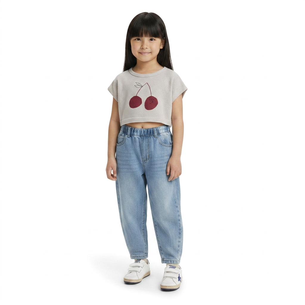 BOBO CHOSES - Crop top oversize cerise - 4/5 ans
