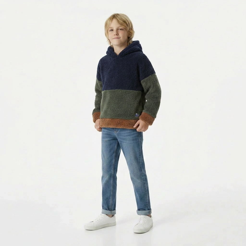 BELLEROSE - SWEAT - VERT, MARRON - 8 ANS