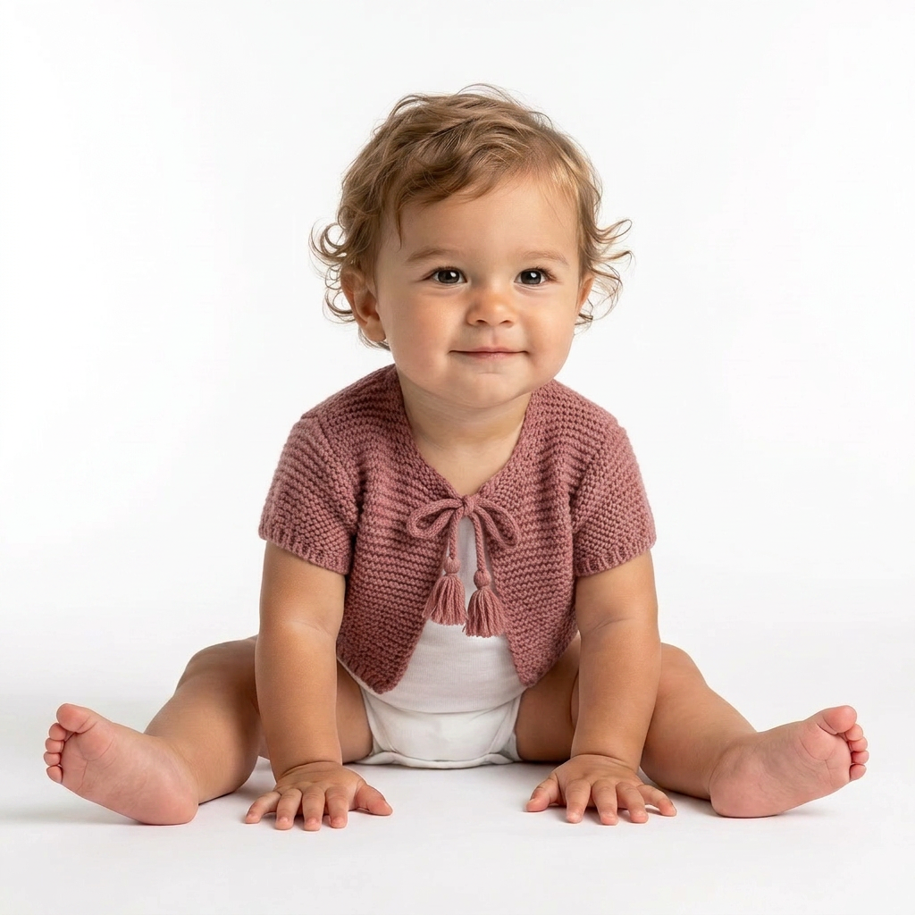 LOUIS LOUISE - Cardigan rose en mohair - 6 mois