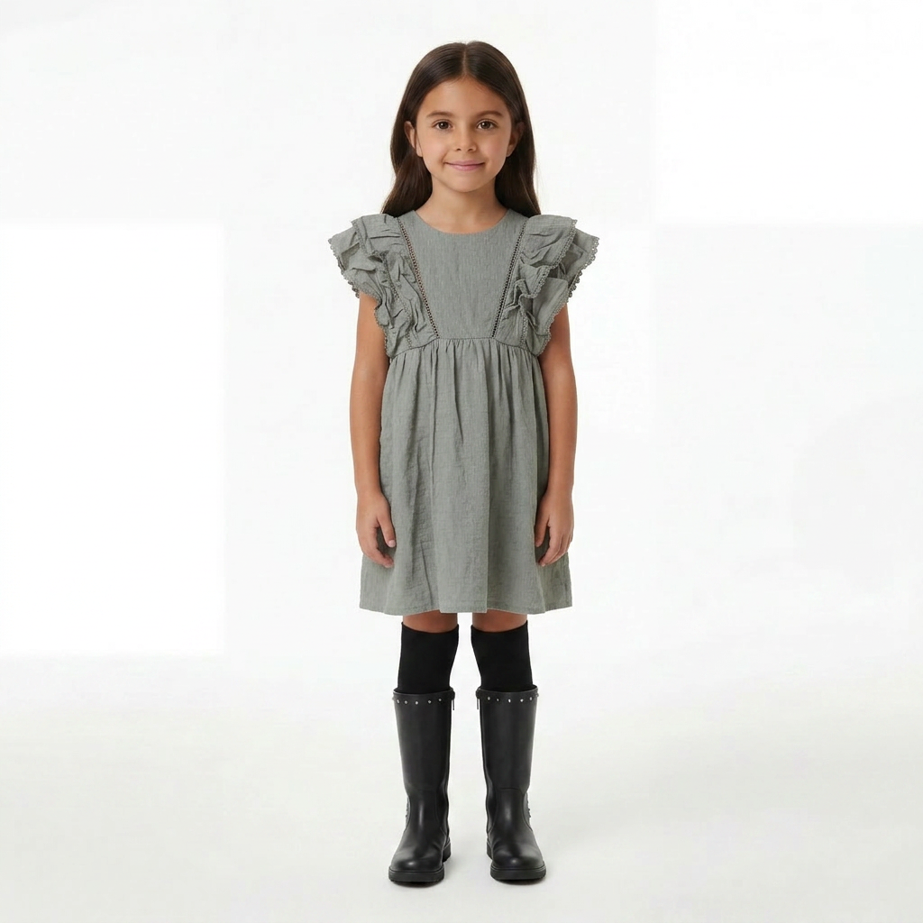 IKKS - ROBE - VERT - 6 ANS