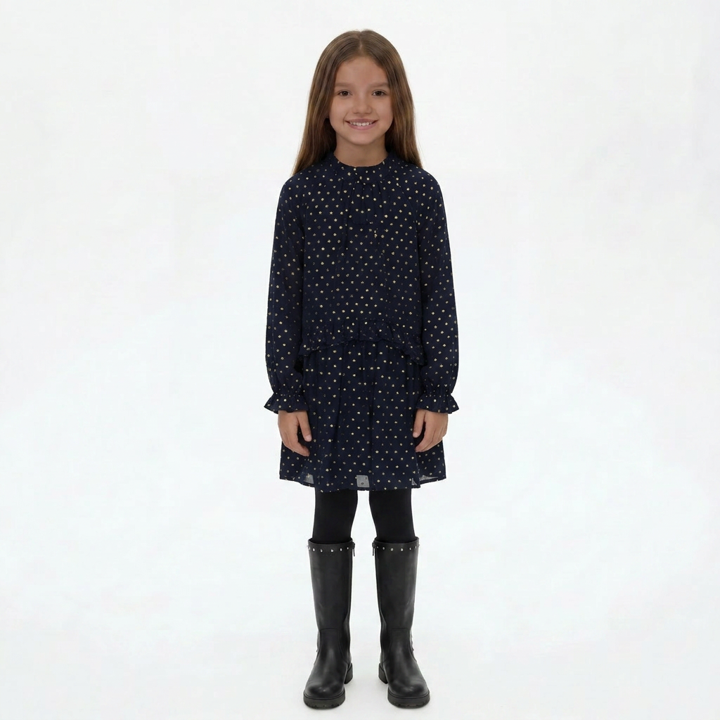 MAYORAL - ROBE - BLEU, OR - 12 ANS